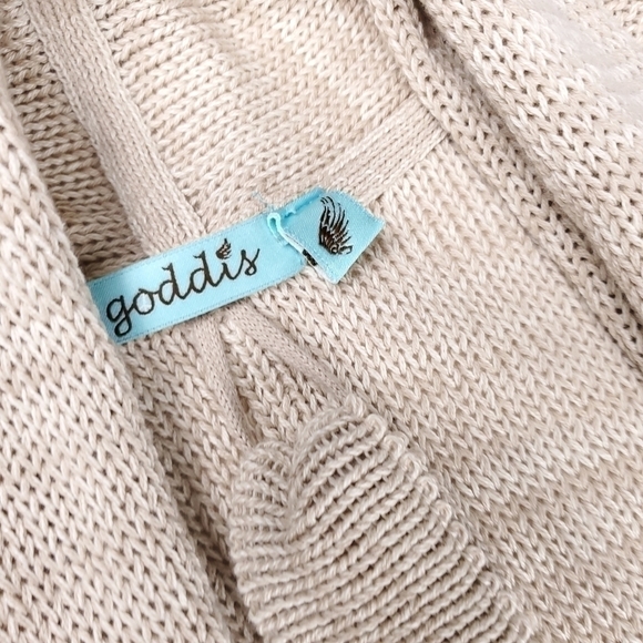 New Revolve Goddis Beige Tan Belted Waterfall Sweater Size Small / Medium - Picture 8 of 12